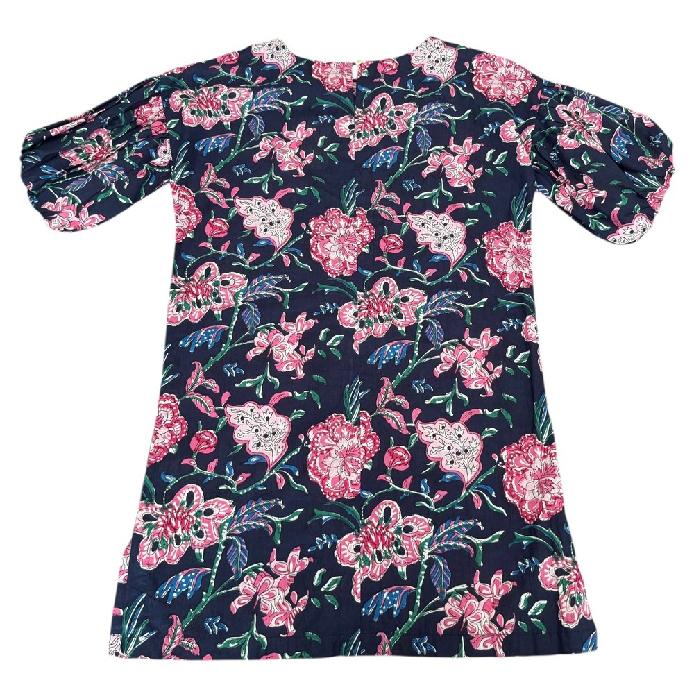 Fitzroy & Willa NWT‎ Floral Print Soleil Dress Navy Balloon Sleeve Cotton Size S - Picture 9 of 12